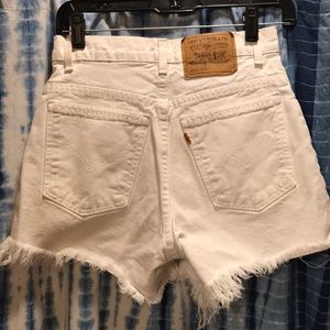 White Levi high waisted shorts